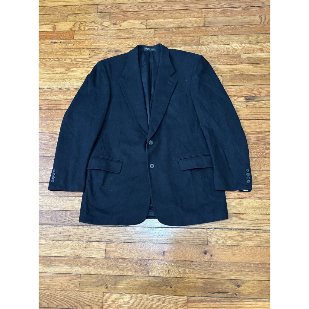 Gianfranco Ruffini Sport Coat 42l Black Cashmere Italy Blazer Jacket Classic